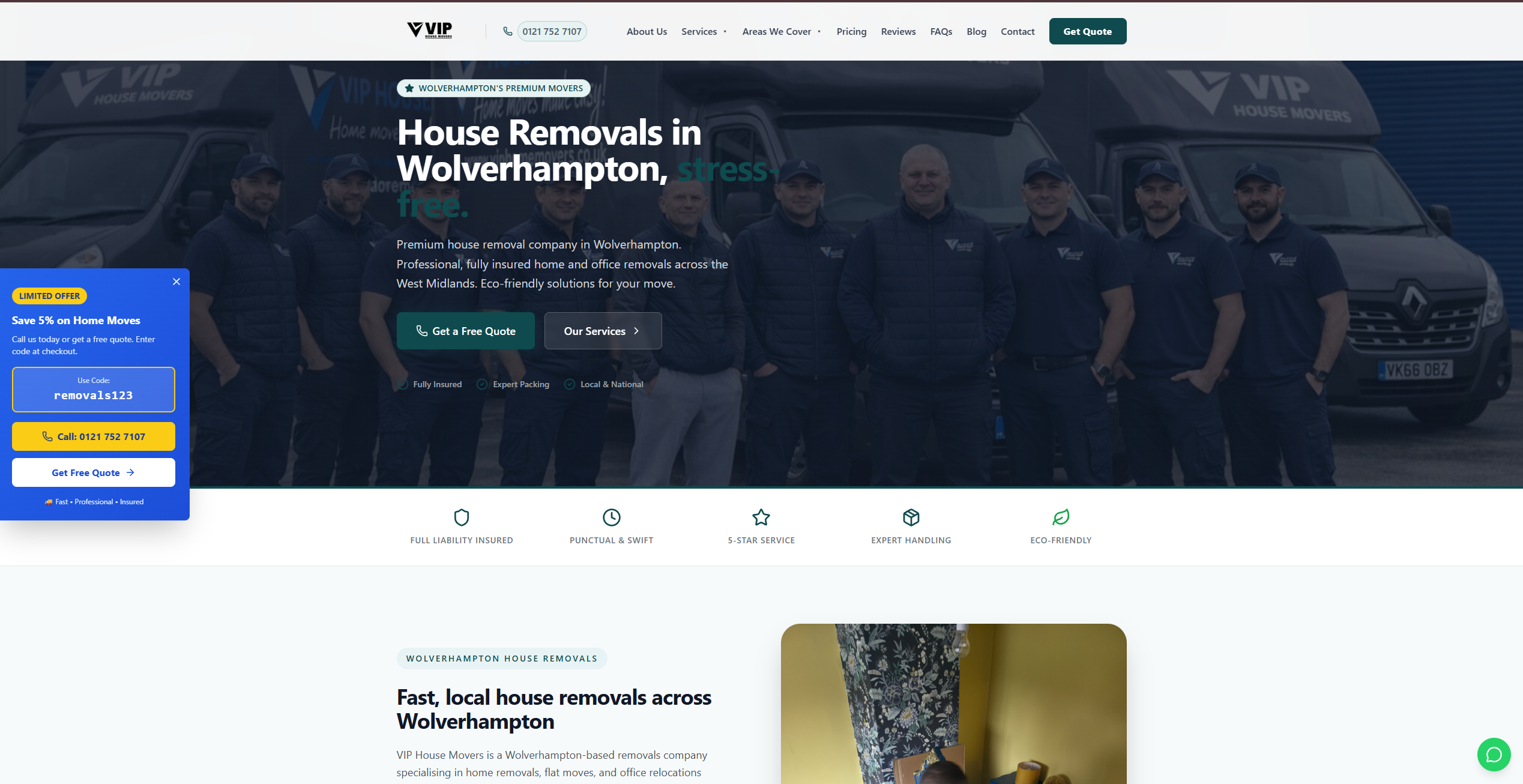 VIP House Movers removal company website by Boyzeth Solutions